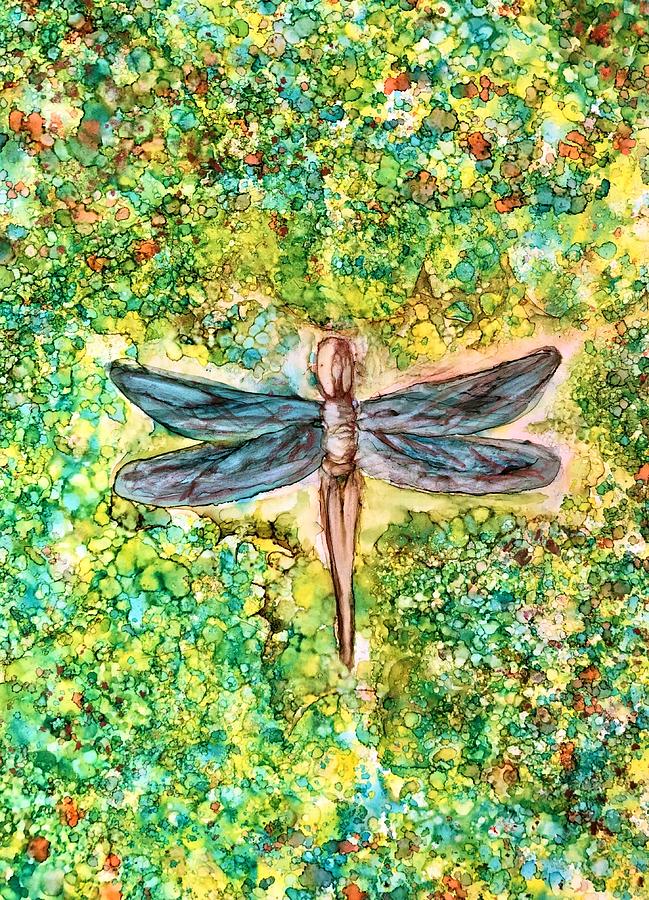 Spring Dragonfly Painting by Rachelle Stracke