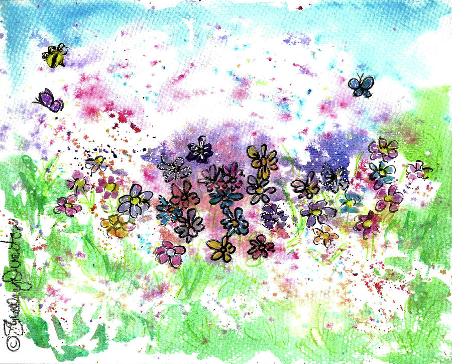 Spring Explosion Mixed Media by Shelley Overton