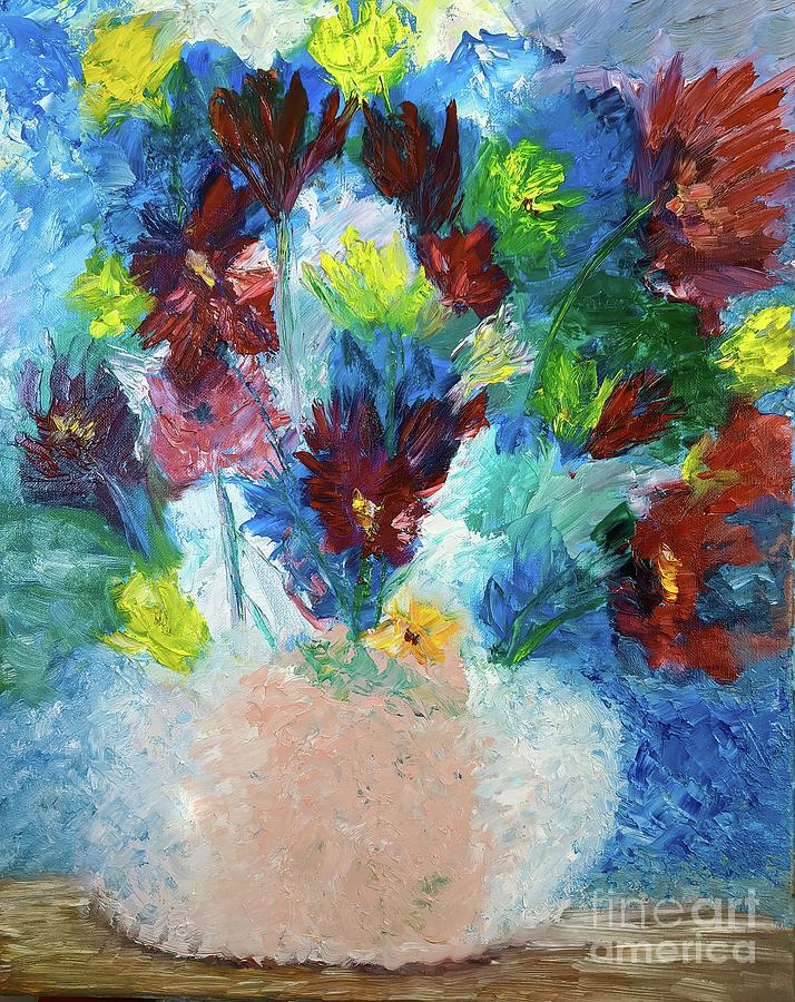 Spring Floral Painting by Aurelia Schanzenbacher