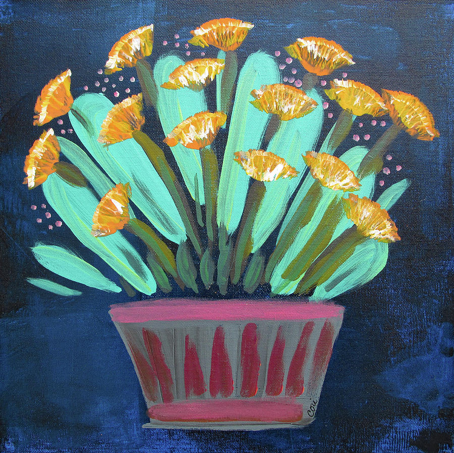Spring Flower Arrangement Painting by Corinne Carroll