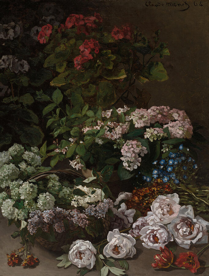 Spring Flowers, from 1864 Painting by Claude Monet