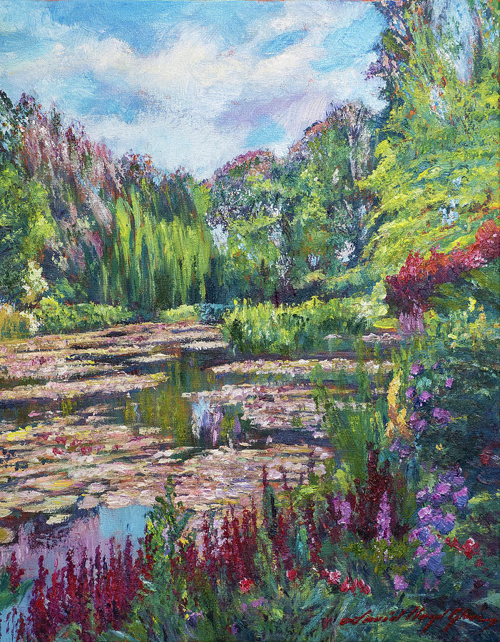 Claude Monet Painting - Spring Flowers Monets Water Garden by David Lloyd Glover