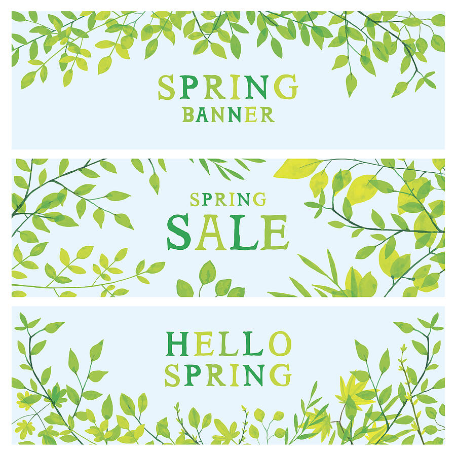 Spring foliage banners Drawing by Miakievy