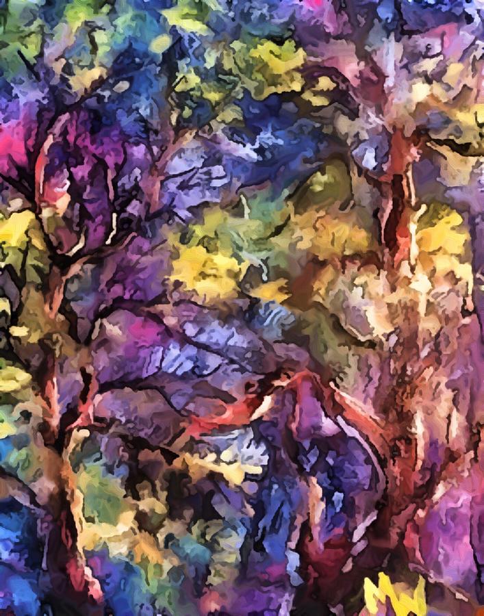 Spring forest abstract Mixed Media by Megan Walsh