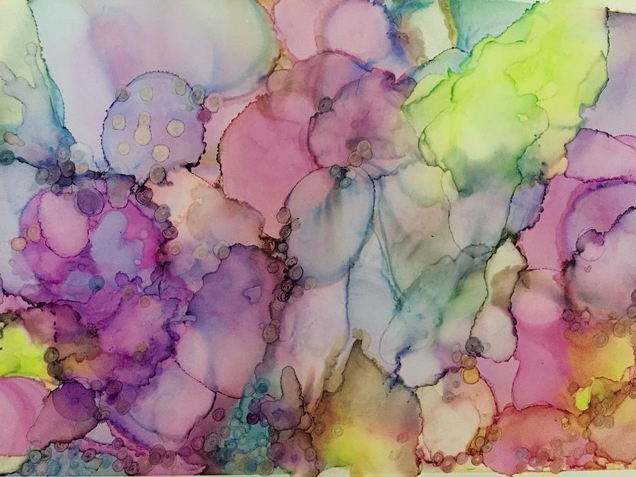 Spring Garden Abstract Painting by Ellen Levinson