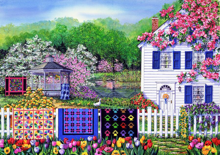 Spring Garden Painting by Diane Phalen