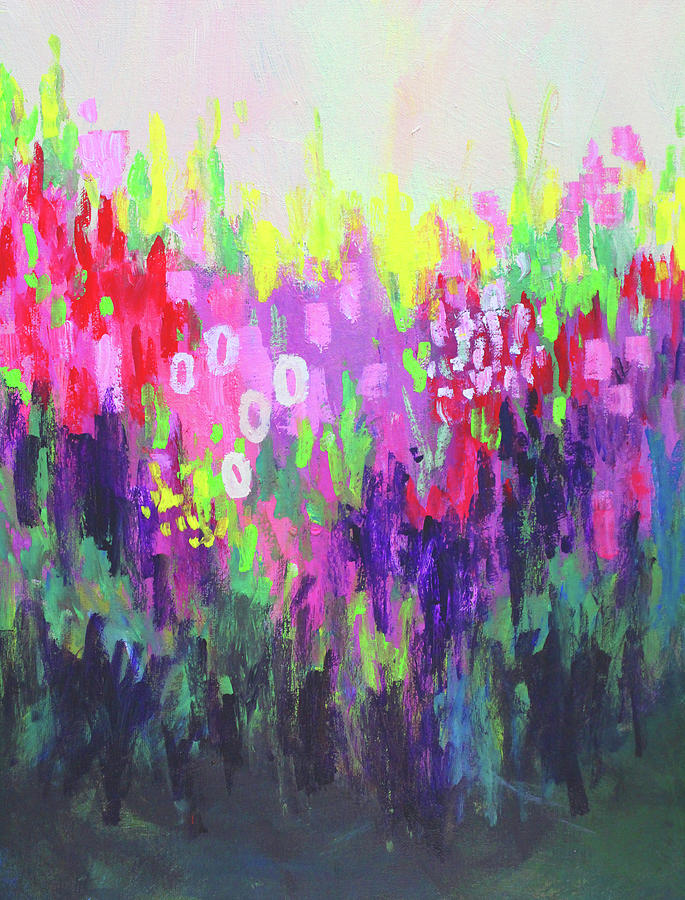 Spring Garden Flowers Painting by Nancy Merkle