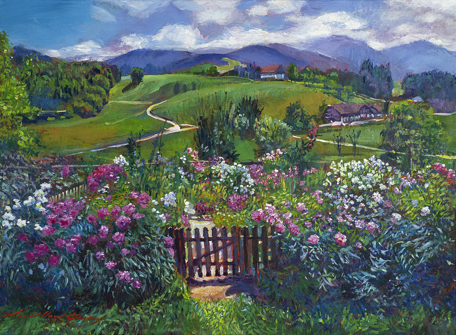 Spring Garden Gate Painting by David Lloyd Glover