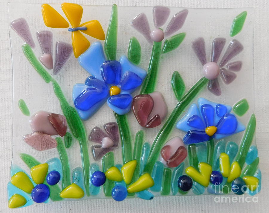 Spring Garden Glass Art by Joan Clear