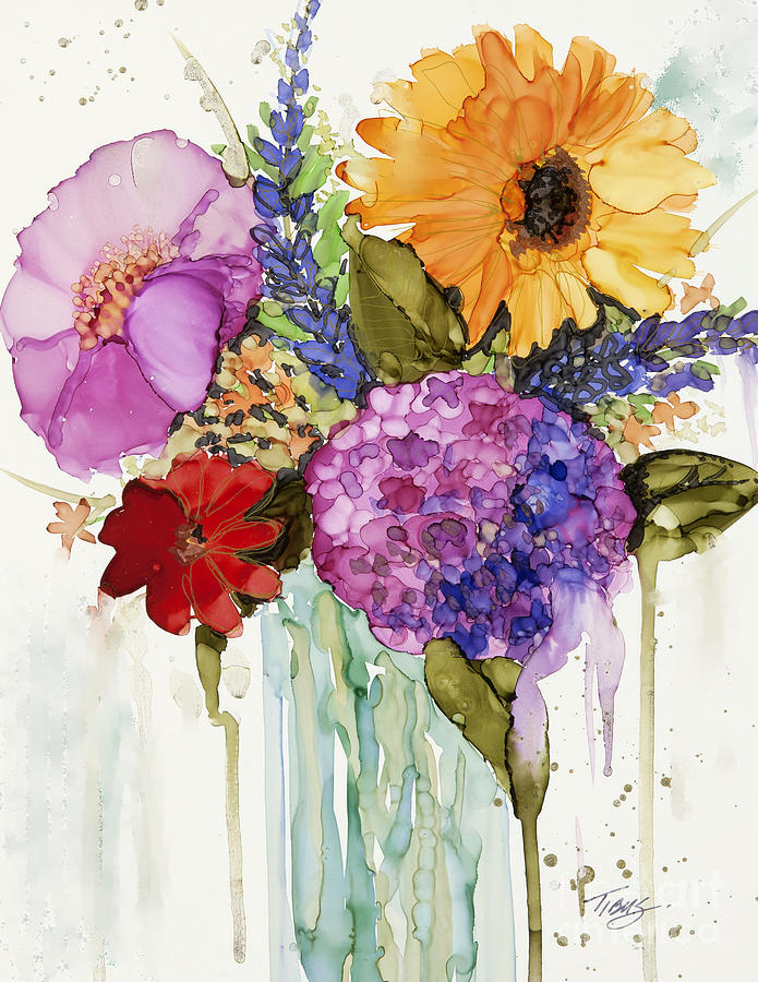 Floral Painting - Spring in a vase by Julie Tibus