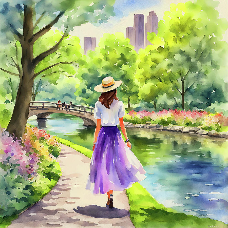 Spring In Central Park  Digital Art by HH Photography of Florida
