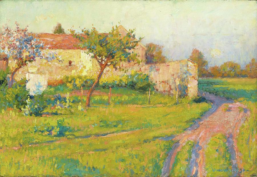 Spring in France. Robert William Vonnoh, American, 1858-1933. Painting by Robert William Vonnoh