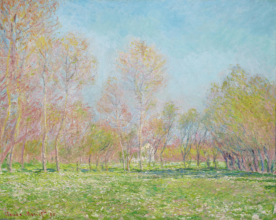 Claude Monet Painting - Spring in Giverny by Claude Monet by Mango Art