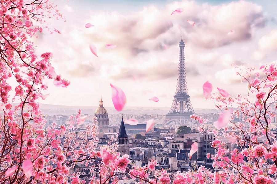 Magnolia Movie Mixed Media - Spring In Paris by Manjik Pictures