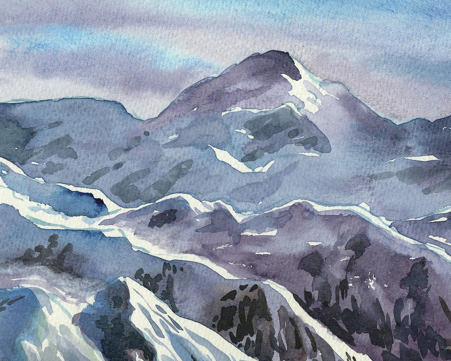 Spring In The Mountains Watercolor Painting  Painting by Irina Sztukowski