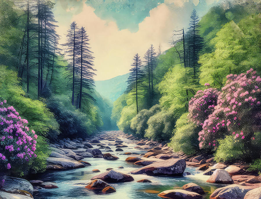 Spring In The Smokies Digital Art by HH Photography of Florida