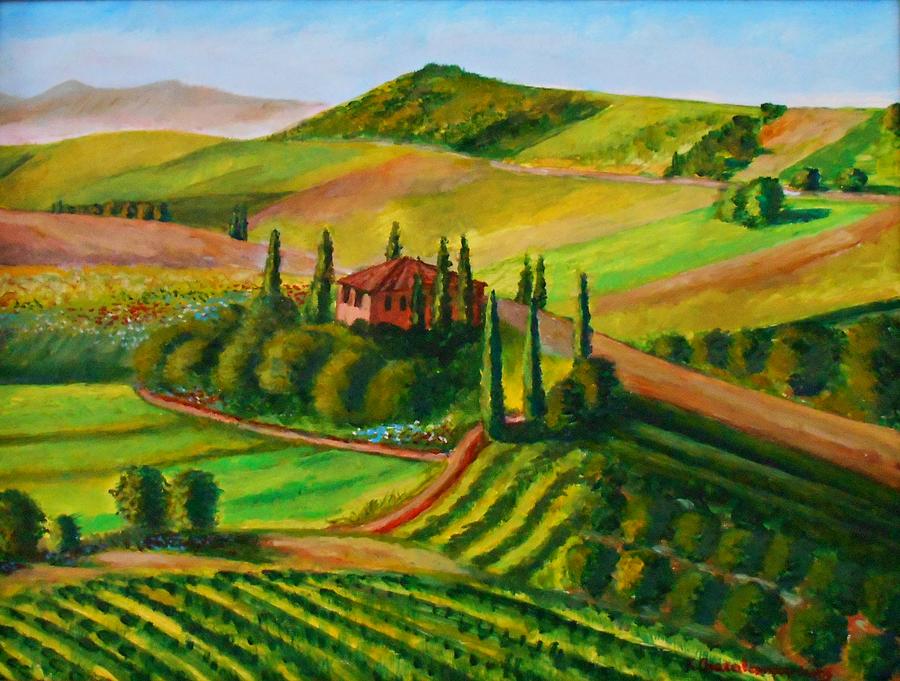 Spring in Tuscany Painting by Konstantinos Charalampopoulos