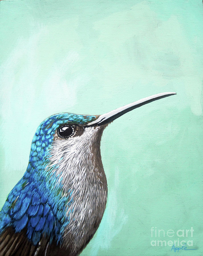 Spring is Humming - Hummingbird Painting Painting by Linda Apple