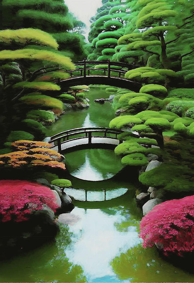 Spring Japanese Garden Photograph by Dennis Baswell