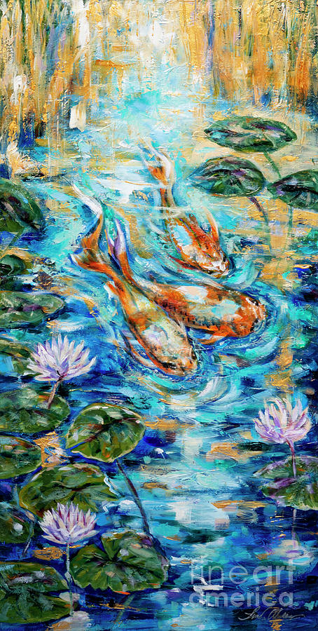 Spring Koi Painting by Linda Olsen