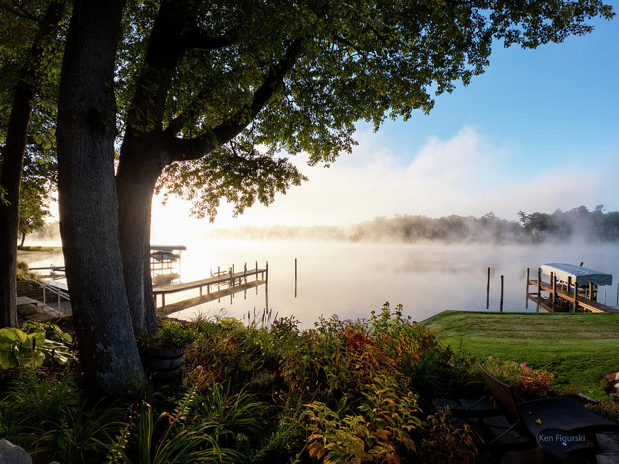 Spring Lake Morning Sun Fog Photograph by Ken Figurski