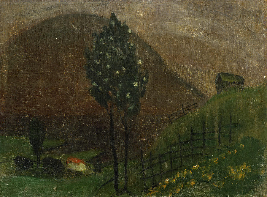 Spring landscape Painting by O Vaering by Nikolai Astrup