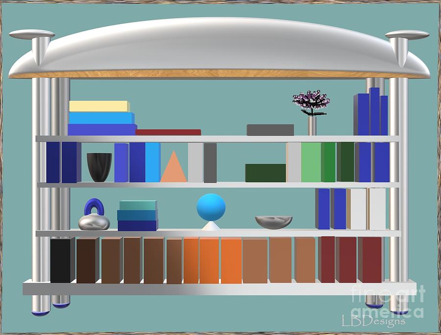 Spring Library Bookcase Digital Art by LBDesigns