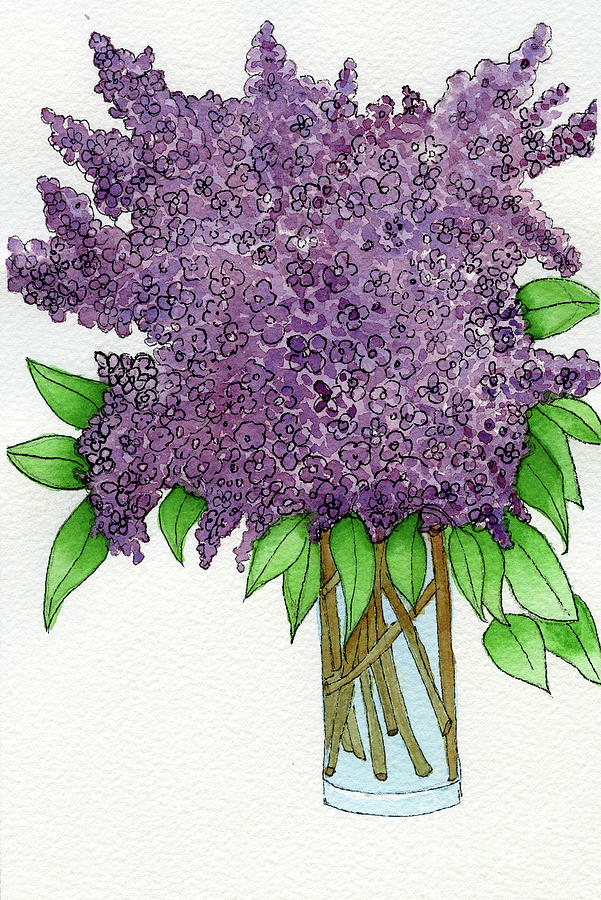 Spring Lilacs Bouquet Painting by Norma Appleton