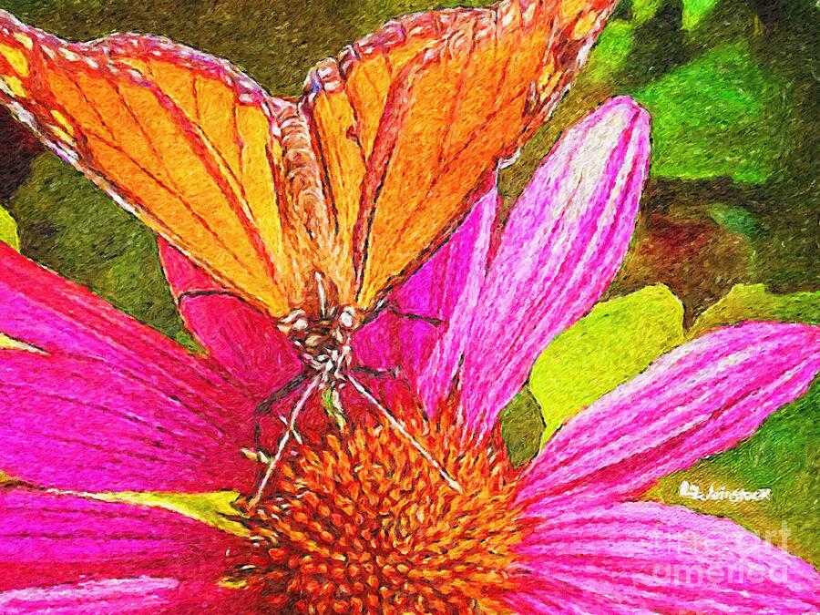 Spring Monarch Painting by Linda Weinstock