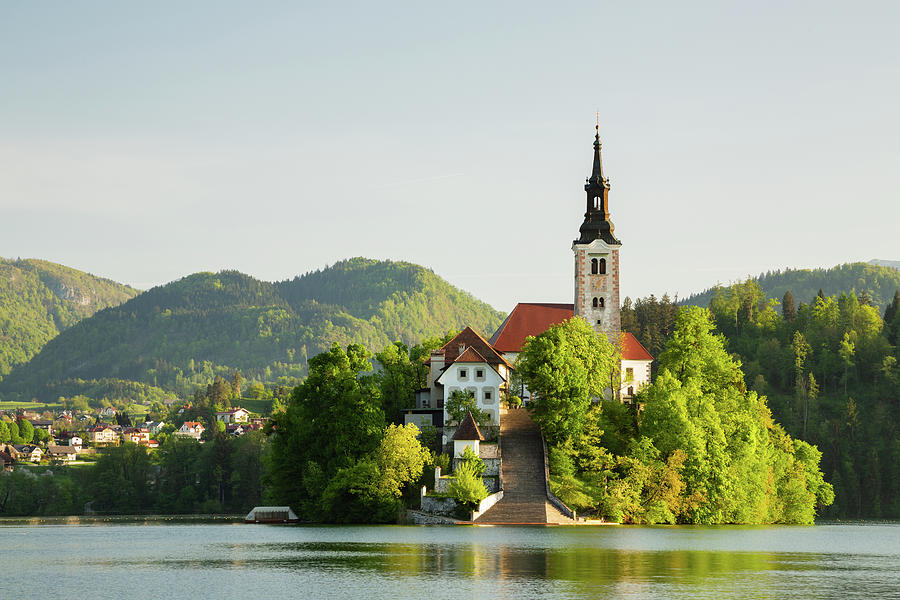 Spring morning at Lake Bled Photograph by Ian Middleton