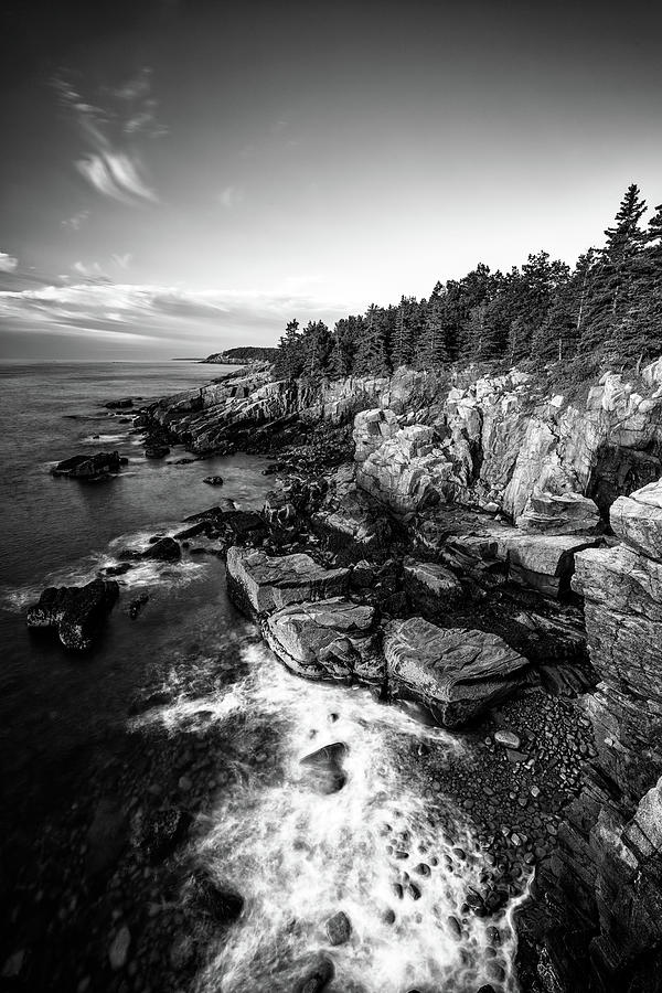 Nature Photograph - Spring Morning in Acadia Black and White by Rick Berk