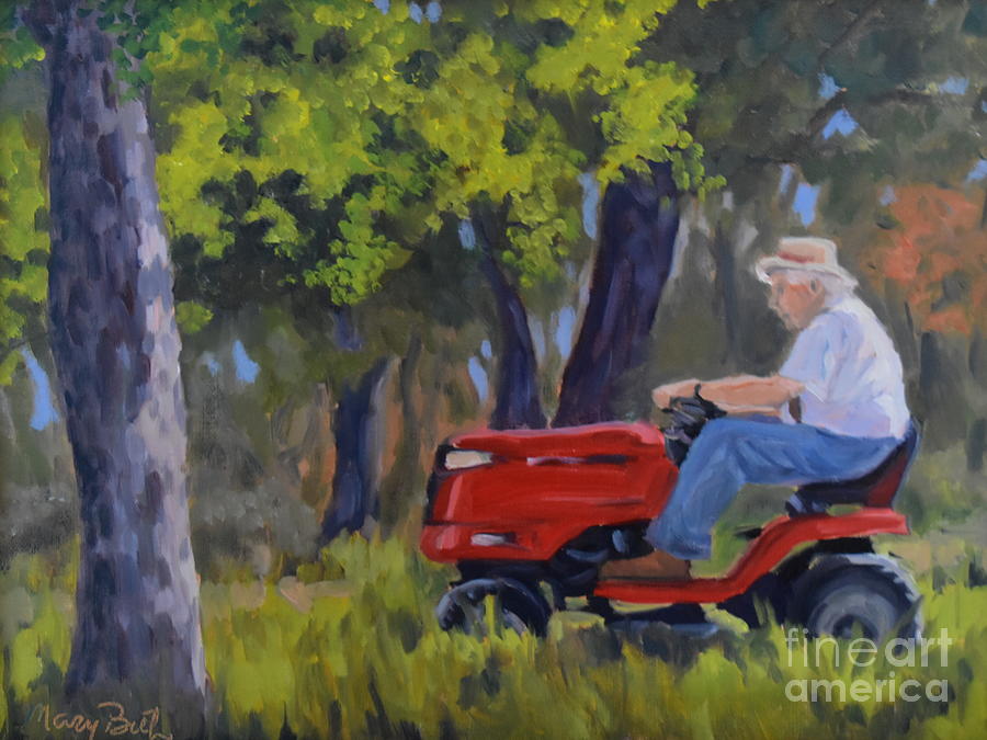 Spring Mowing Painting by Mary Beth Harrison
