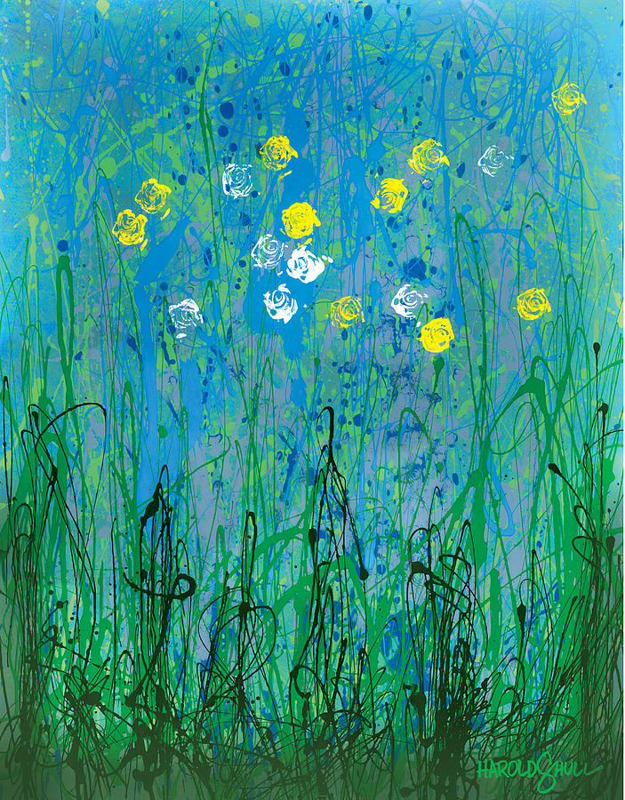 Abstract Flowers Painting - Spring Neglect by Harold Shull Abstract Flowers Painting - Spring Neglect by Harold Shull