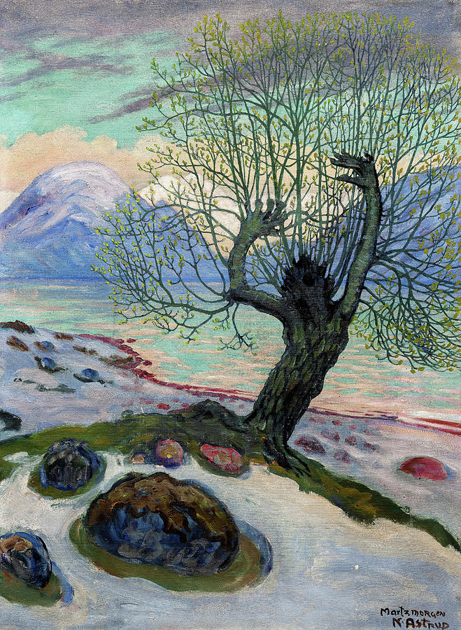 Spring Night and Willow Goblin Painting by Nikolai Astrup - Pixels