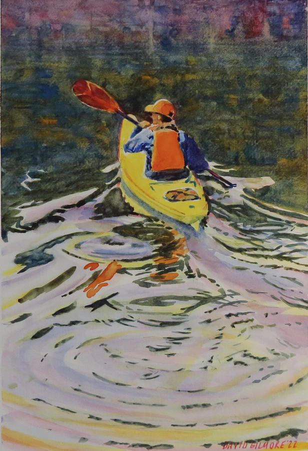 Spring Paddle on Parrotts Bay Painting by David Gilmore