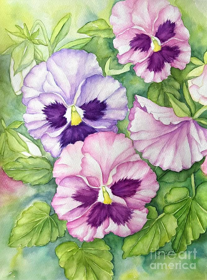 Spring pansies Painting by Inese Poga