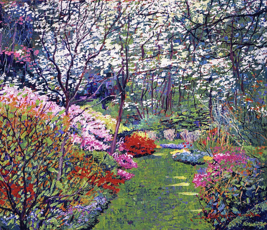 Garden Painting - Spring Park Impressions by David Lloyd Glover