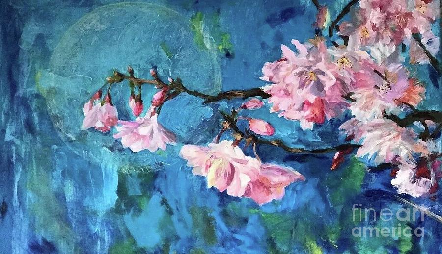 Spring Peach Blosom Painting by Jieming Wang