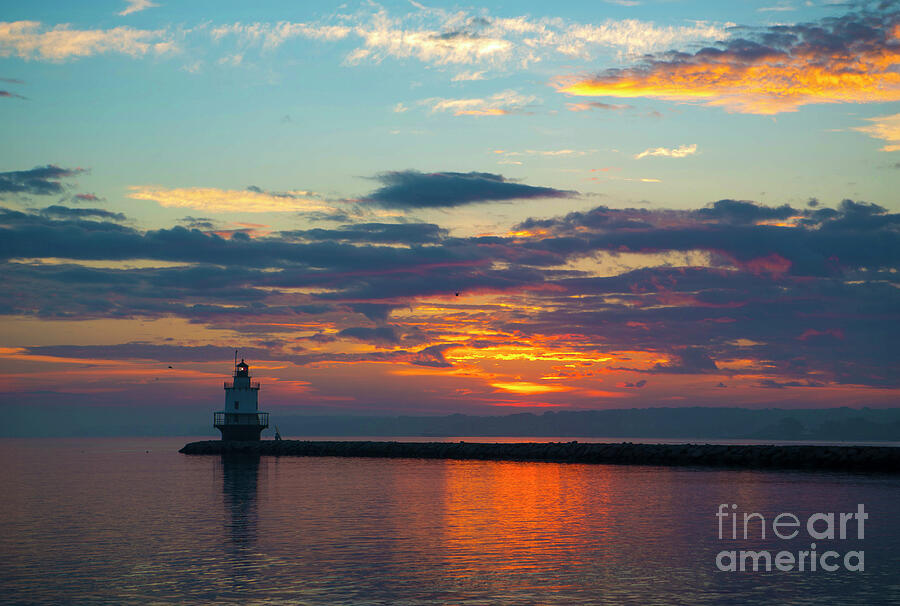 Spring Point Ledge Lighthouse at Sunrise #1 Photograph by Diane Diederich