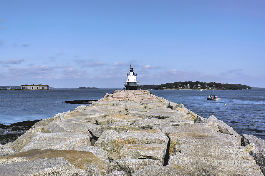 Spring Point Ledge Light and Breakwater Photograph by Tom Watkins PVminer pixs