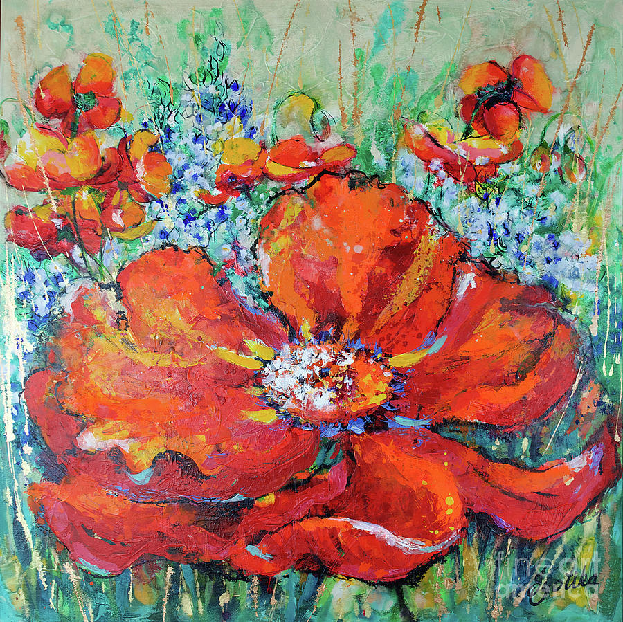 Spring Poppies Painting by Jyotika Shroff