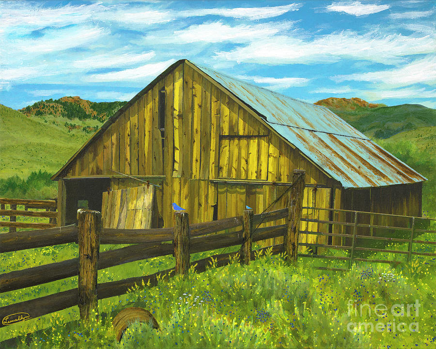 Spring Range Barn Digital Art by L J Oakes