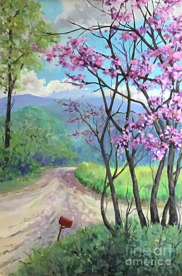 Spring Redbuds Painting by Anne Marie Brown