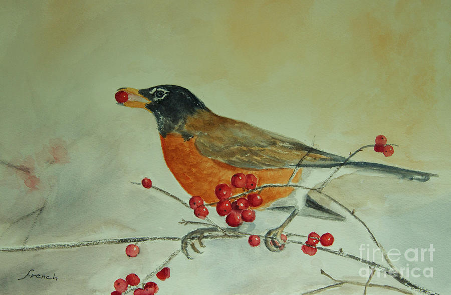 Spring Robin Painting by Jeanette French