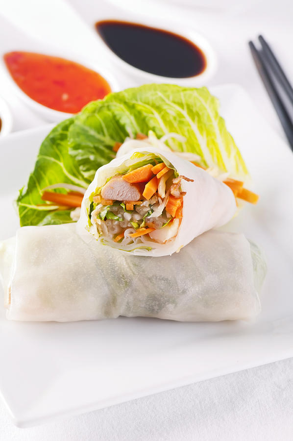 Spring Rolls with Sweet Sour Souce Photograph by Hlphoto