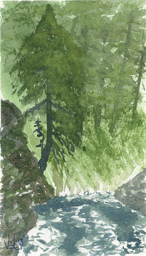 Spring Runnoff in Sanders Creek Painting by Victor Vosen