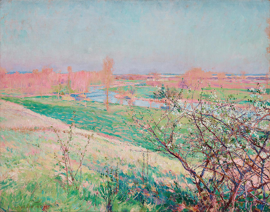 Spring,  Seine-et-Marne Painting by William Blair Bruce