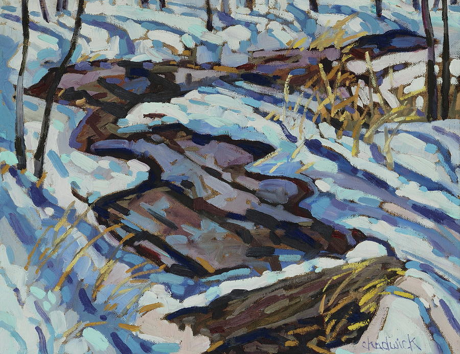Winter Painting - Spring Shadows by Phil Chadwick