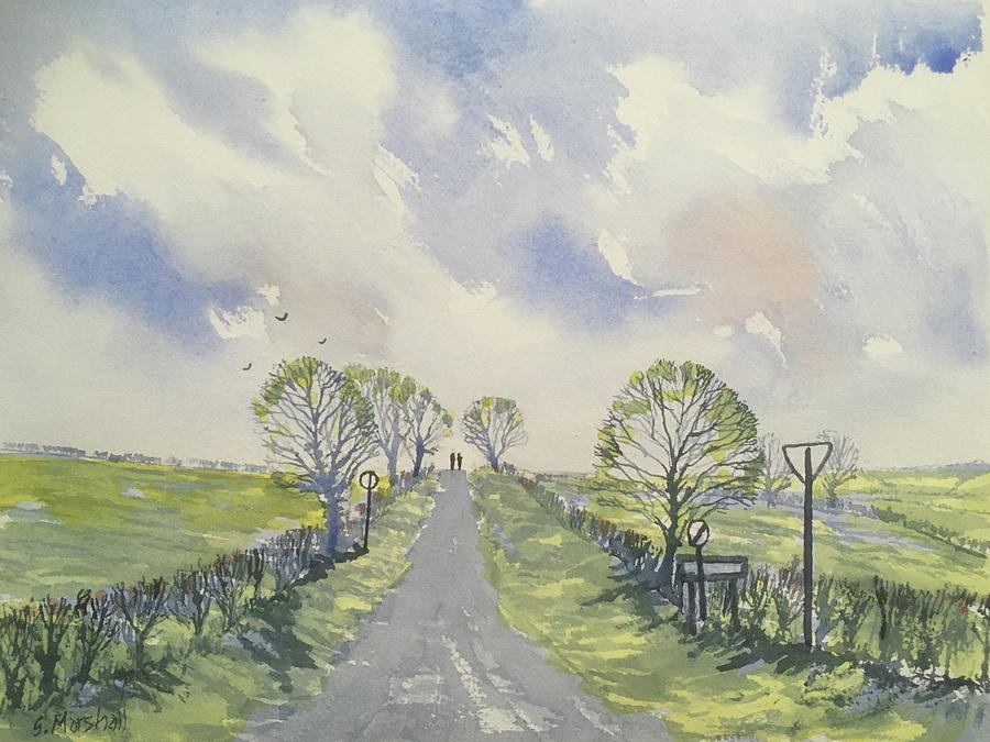 Spring Sky over York Road, Kilham Painting by Glenn Marshall
