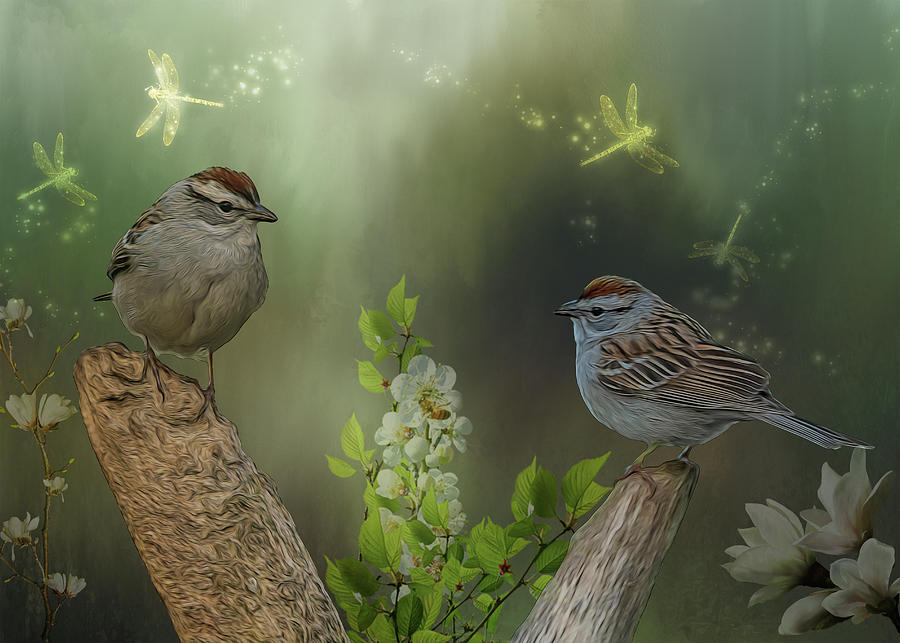 Spring Sparrows Photograph by Cathy Kovarik